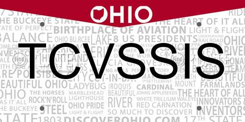 TCVSSIS Ohio License Plate