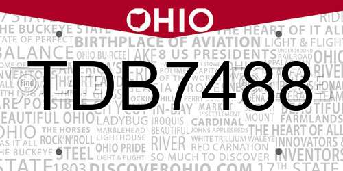 TDB7488 Ohio License Plate
