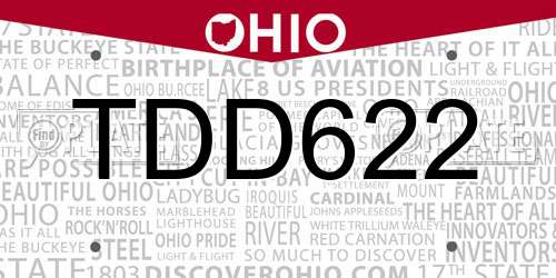 TDD622 Ohio License Plate