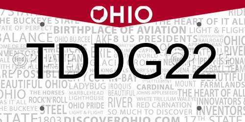 TDDG22 Ohio License Plate