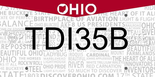 TDI35B Ohio License Plate