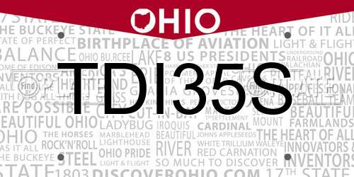 TDI35S Ohio License Plate