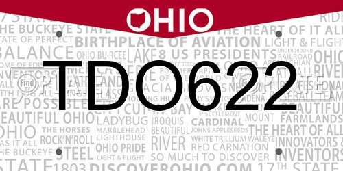 TDO622 Ohio License Plate