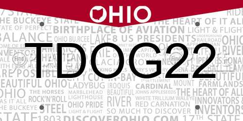 TDOG22 Ohio License Plate