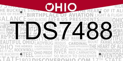 TDS7488 Ohio License Plate