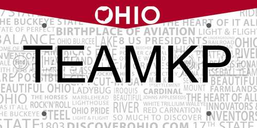 TEAMKP Ohio License Plate