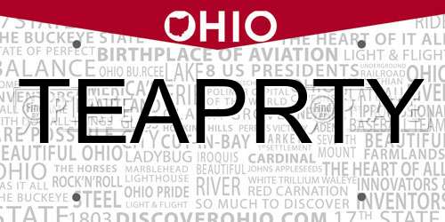 TEAPRTY Ohio License Plate