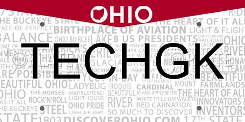 TECHGK Ohio License Plate
