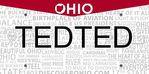 TEDTED Ohio License Plate