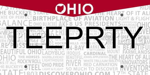 TEEPRTY Ohio License Plate