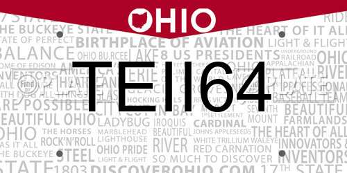 TEII64 Ohio License Plate