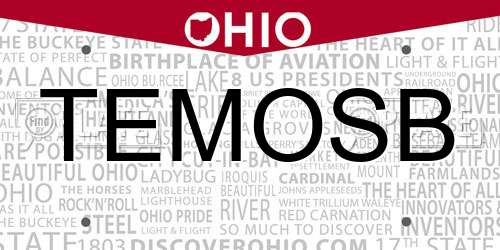 TEMOSB Ohio License Plate