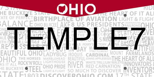 TEMPLE7 Ohio License Plate