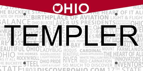 TEMPLER Ohio License Plate
