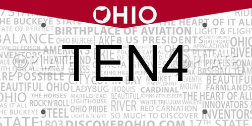 TEN4 Ohio License Plate