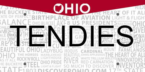 TENDIES Ohio License Plate