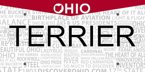 TERRIER Ohio License Plate