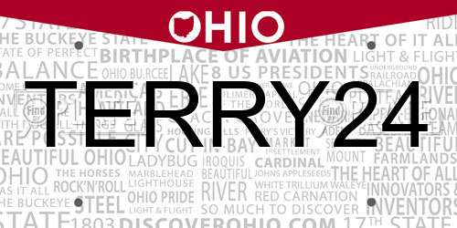 TERRY24 Ohio License Plate