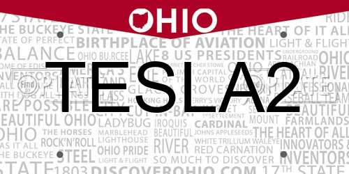 TESLA2 Ohio License Plate