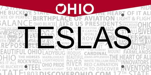 TESLAS Ohio License Plate