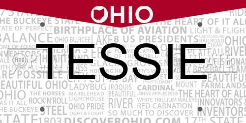TESSIE Ohio License Plate