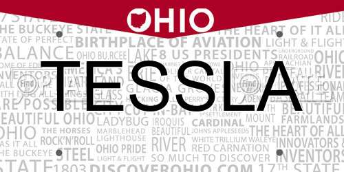 TESSLA Ohio License Plate