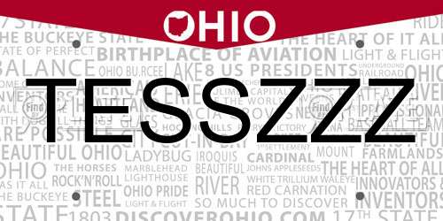 TESSZZZ Ohio License Plate