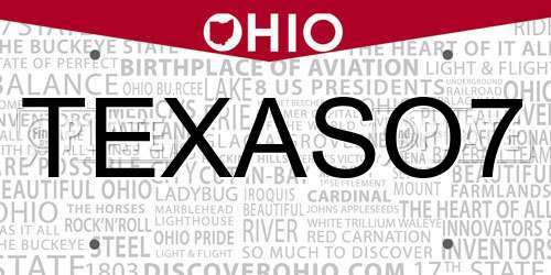 TEXASO7 Ohio License Plate