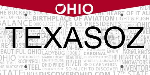 TEXASOZ Ohio License Plate