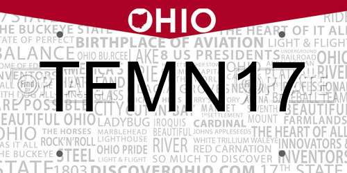 TFMN17 Ohio License Plate