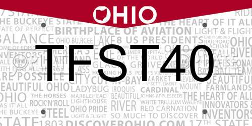 TFST40 Ohio License Plate