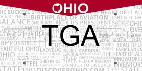 TGA Ohio License Plate