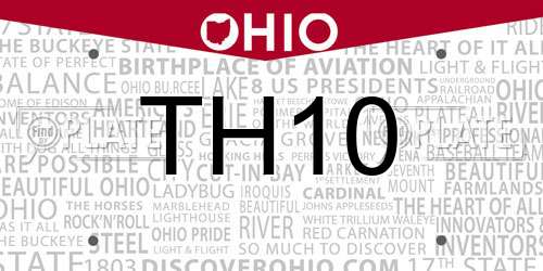 TH10 Ohio License Plate