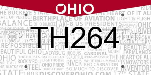 TH264 Ohio License Plate