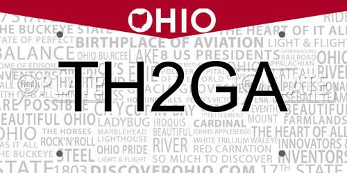 TH2GA Ohio License Plate