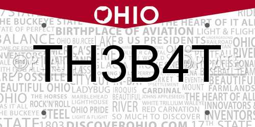 TH3B4T Ohio License Plate