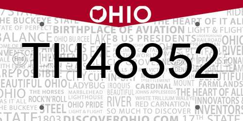 TH48352 Ohio License Plate