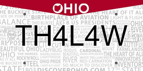 TH4L4W Ohio License Plate
