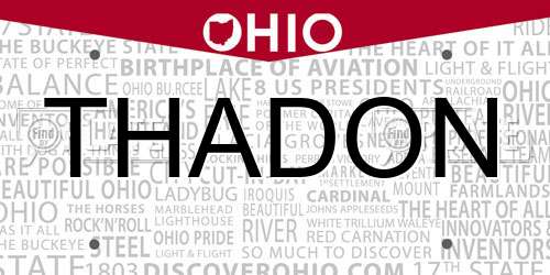 THADON Ohio License Plate