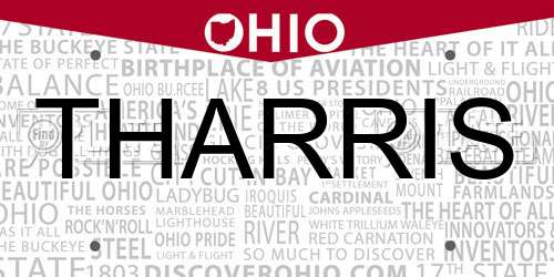 THARRIS Ohio License Plate