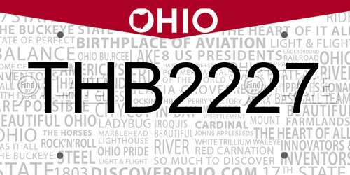 THB2227 Ohio License Plate