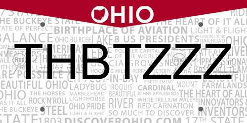 THBTZZZ Ohio License Plate