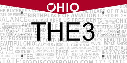 THE3 Ohio License Plate