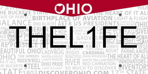 THEL1FE Ohio License Plate