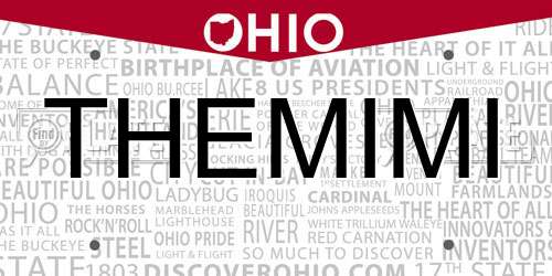 THEMIMI Ohio License Plate