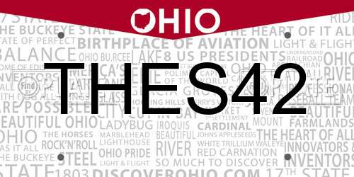 THES42 Ohio License Plate