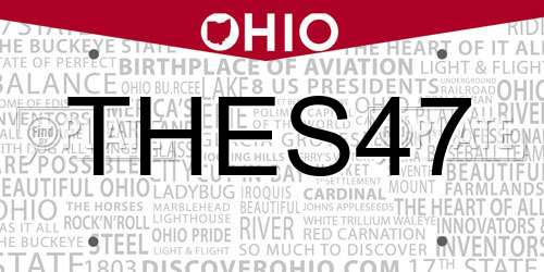 THES47 Ohio License Plate