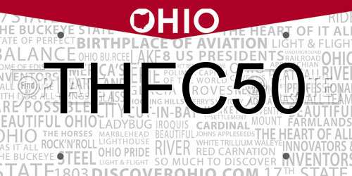 THFC50 Ohio License Plate
