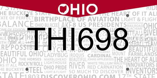 THI698 Ohio License Plate