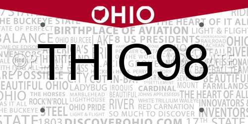 THIG98 Ohio License Plate